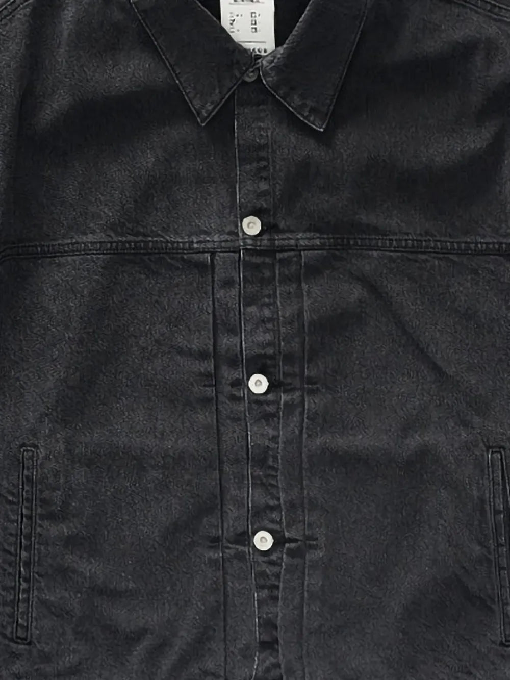 Padded-Shoulders Denim Jacket