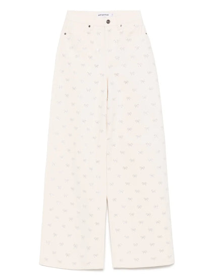 Bow-Embellished Jeans