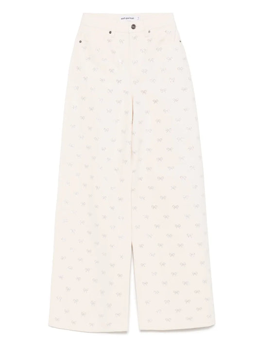 Bow-Embellished Jeans