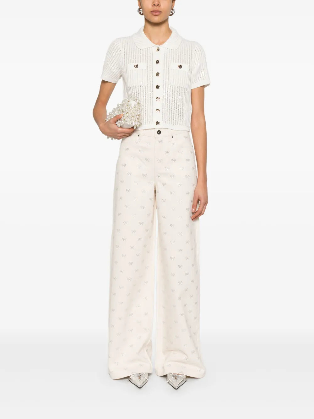 Bow-Embellished Jeans