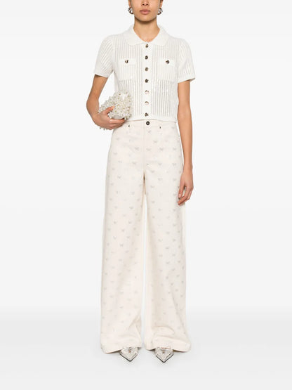 Bow-Embellished Jeans