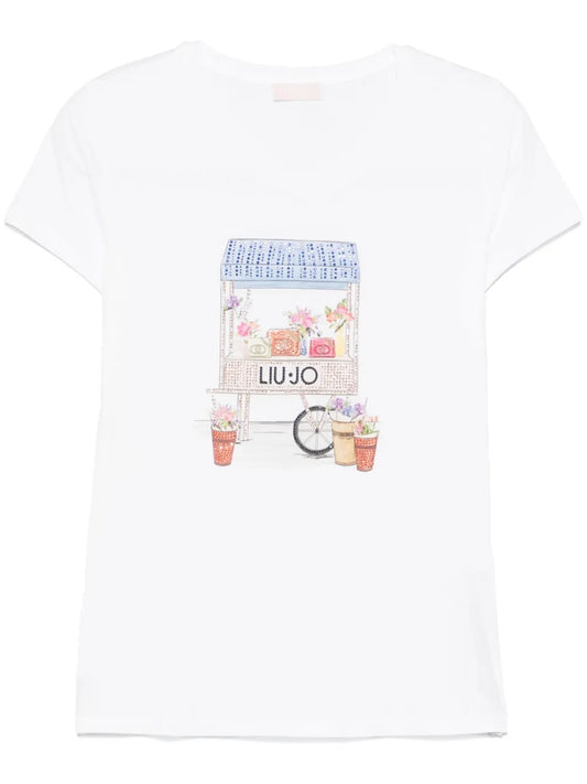 Rhinestone-Embellished T-Shirt