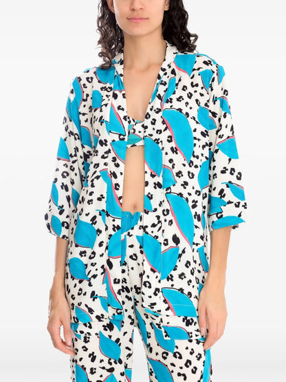 Graphic-Print Kimono