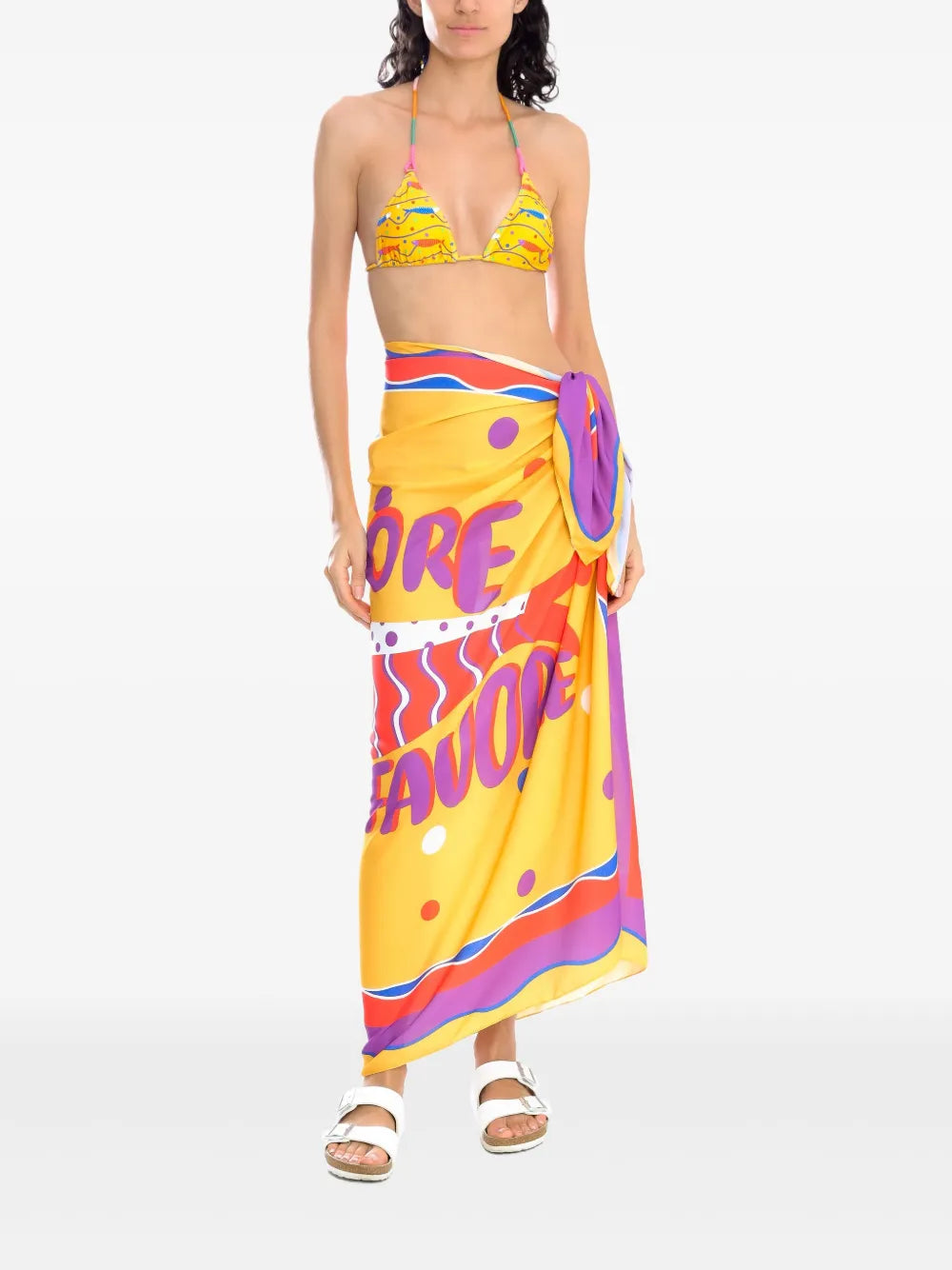Slogan-Print Beach Cover-Up