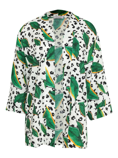 Graphic-Print Kimono