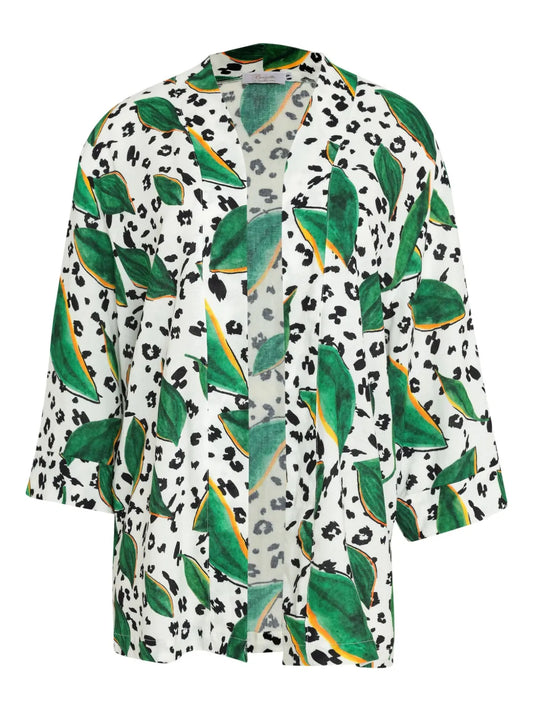 Graphic-Print Kimono
