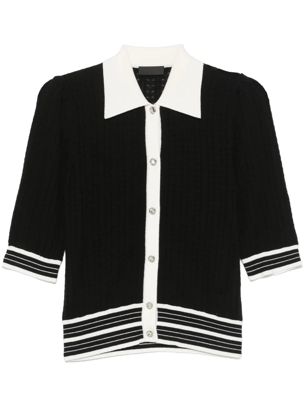 Contrasting-Border Cardigan