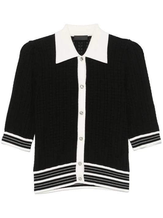 Contrasting-Border Cardigan