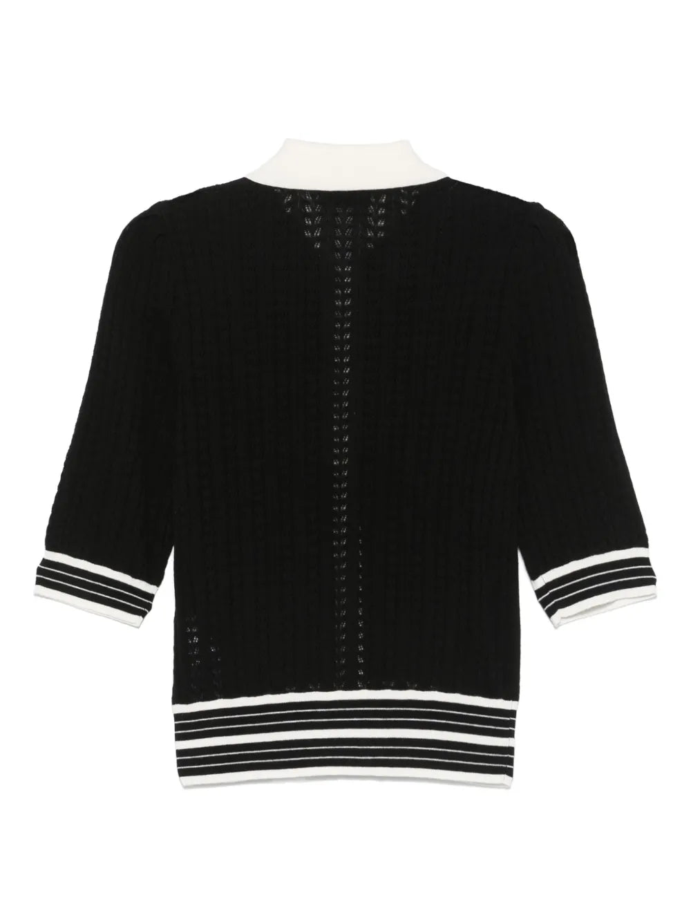 Contrasting-Border Cardigan