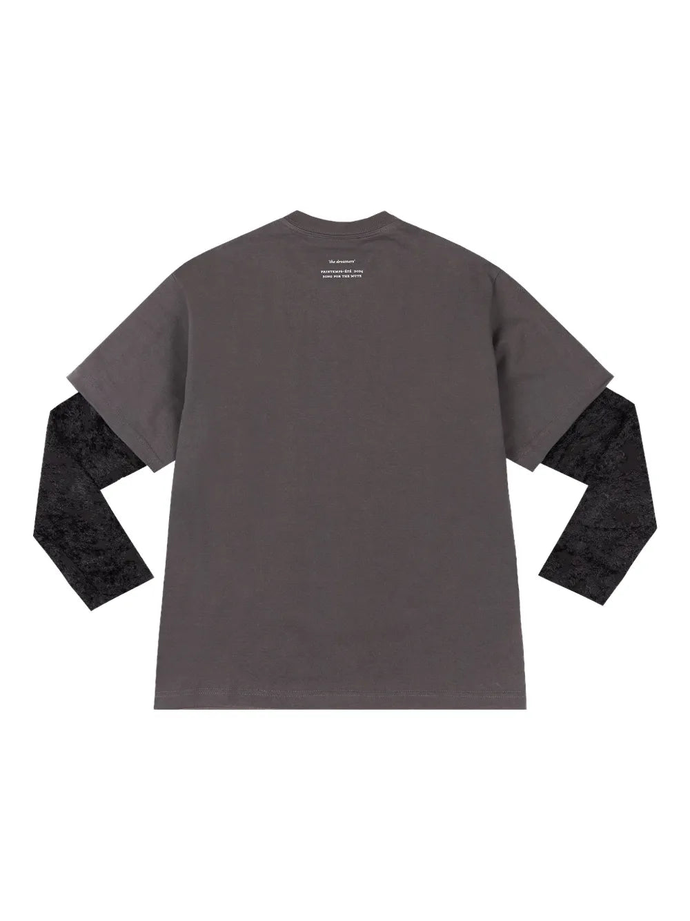Foliage-Print Double-Layered "Black" T-Shirt