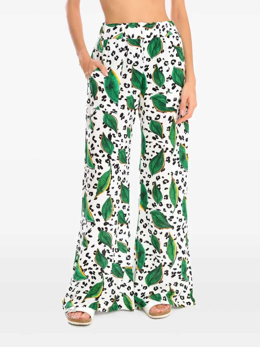 Graphic-Print Trousers