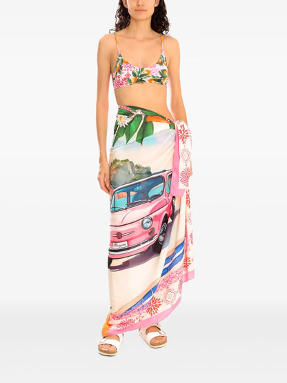 Graphic-Print Beach Cover-Up