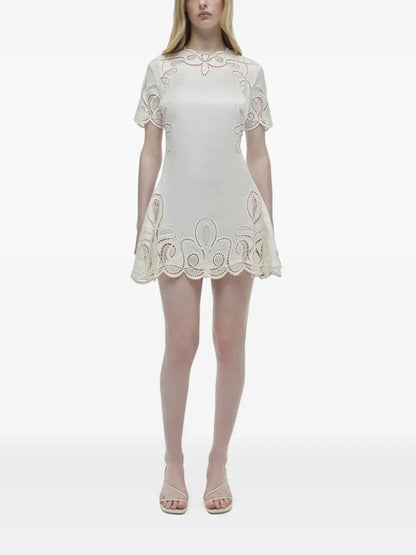 Embroidered Mini Dress