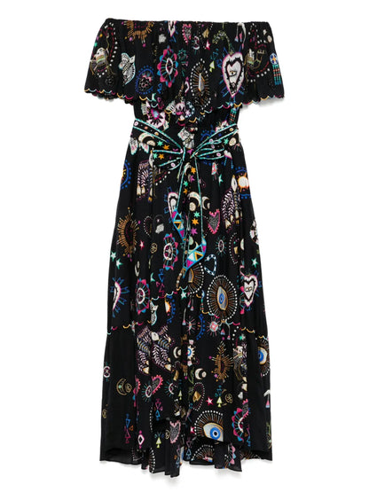 The Nubian Nights Shoulder Frill Dress