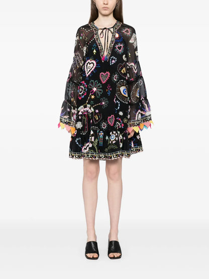 A-Line Gathered Panelled Dress