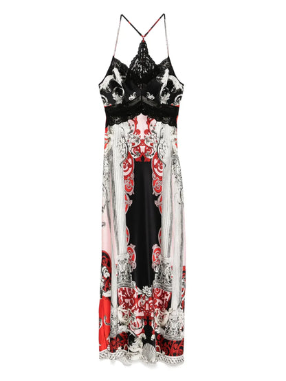 Mark Of Medusa Lace Splice Bias Dress