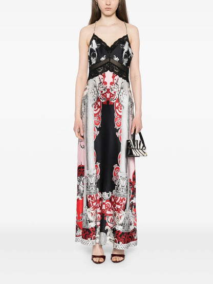 Mark Of Medusa Lace Splice Bias Dress