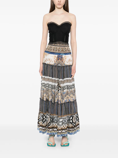 Make Me Your Mosaic Shirred Waist Skirt