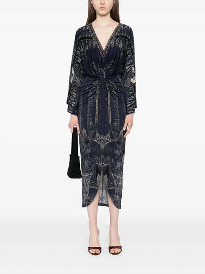 The Egypt Effect Long Split Front Twist Dress