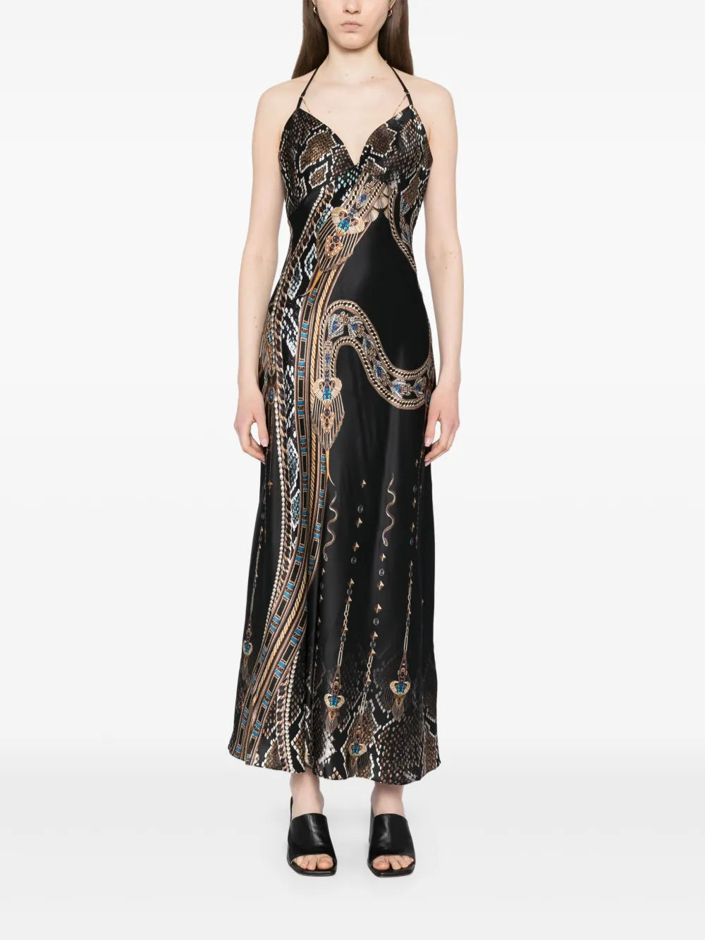 Chain-Detail Slip Dress