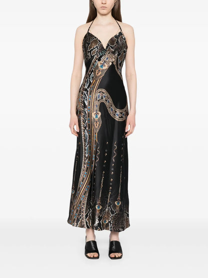 Chain-Detail Slip Dress