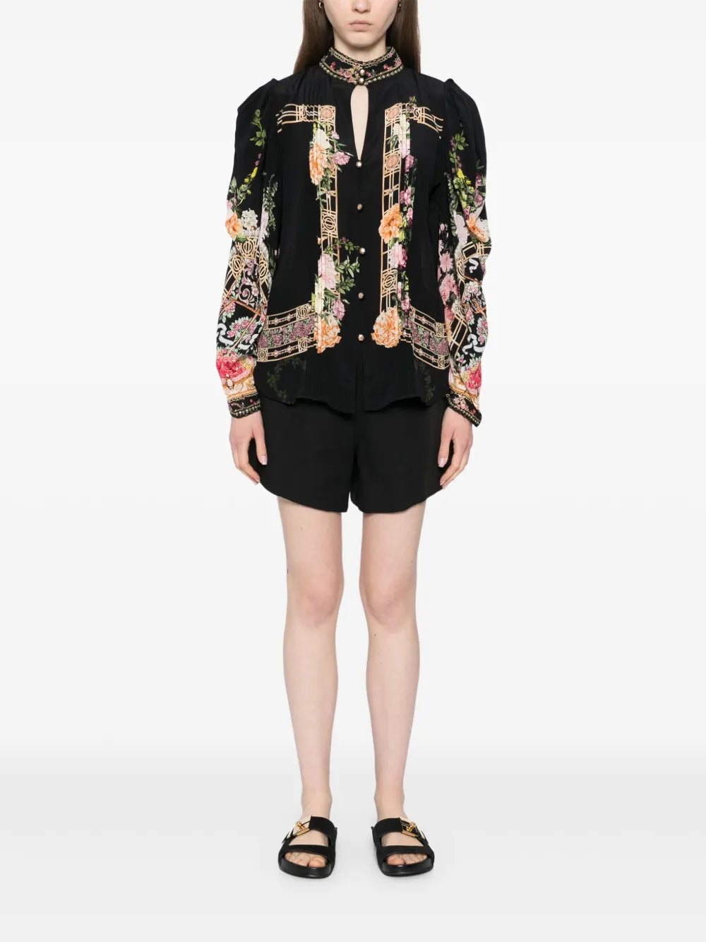 Adorned In Alexandria Pintuck Draped Sleeve Blouse