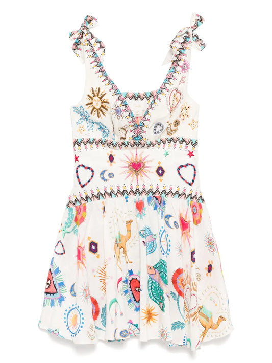 Tie Shoulder Short Dress