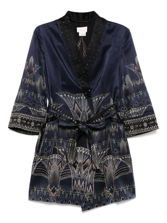 Roll-Collar Pajama Jacket