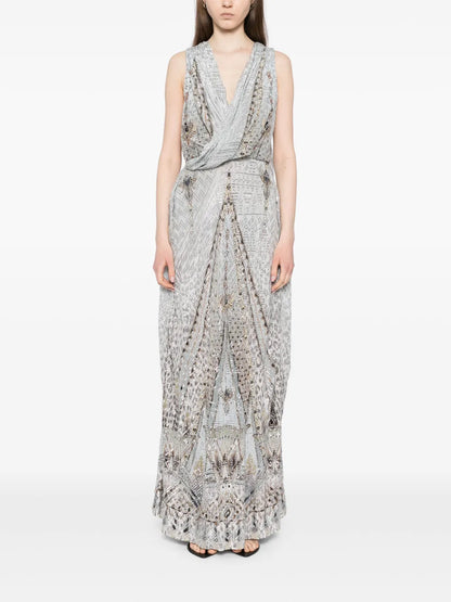 The Sahara Starlet Sleeveless Draped T Back Maxi Dress