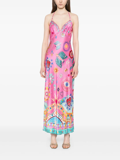 Chain-Detail Slip Dress