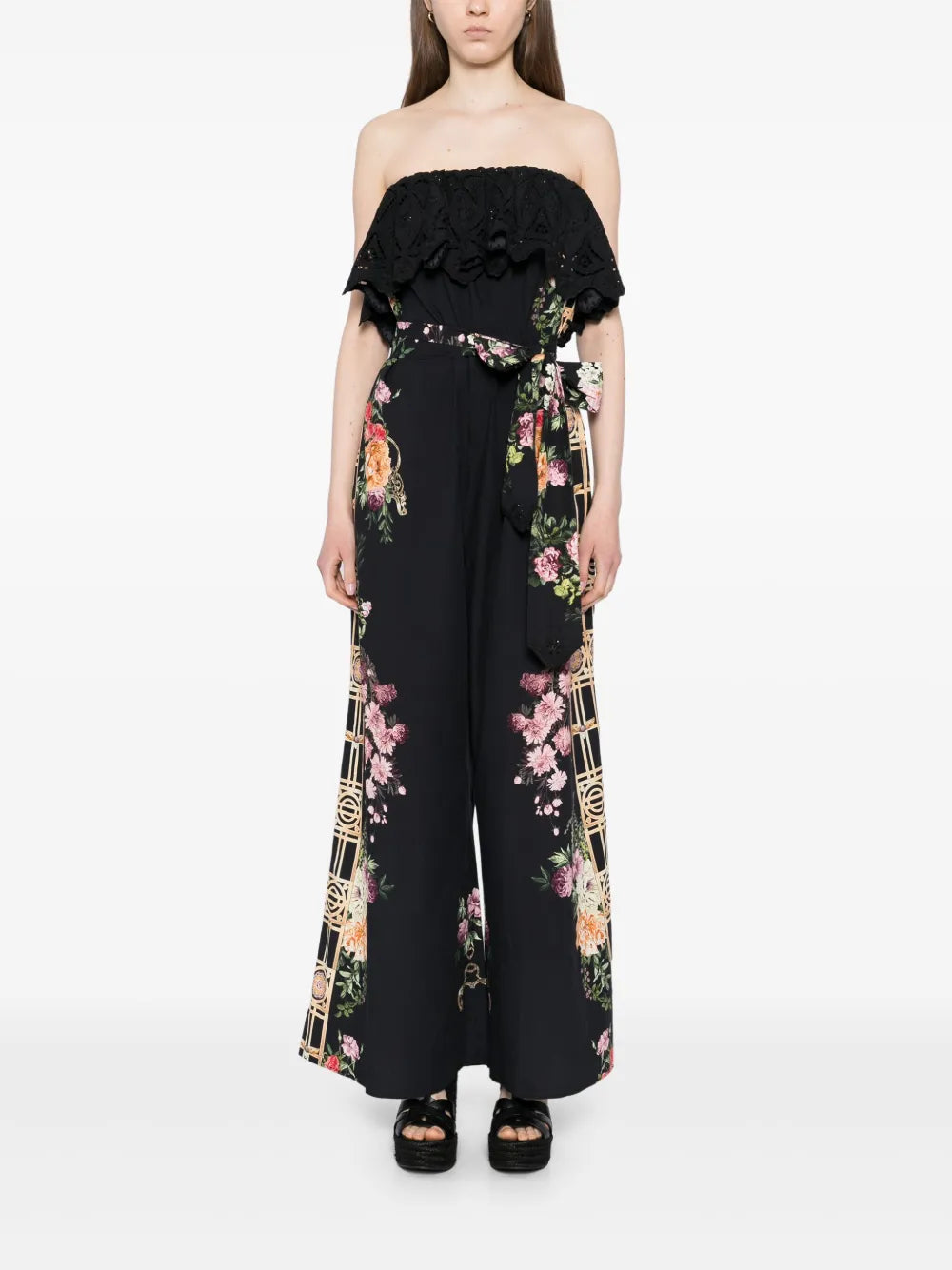 Adorned In Alexandria Strapless Frill Jumpsuit