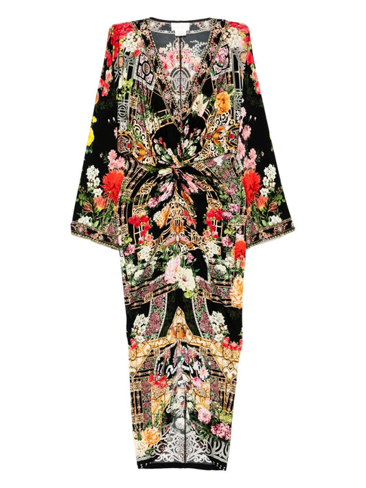 Long Split Front Twist Dress