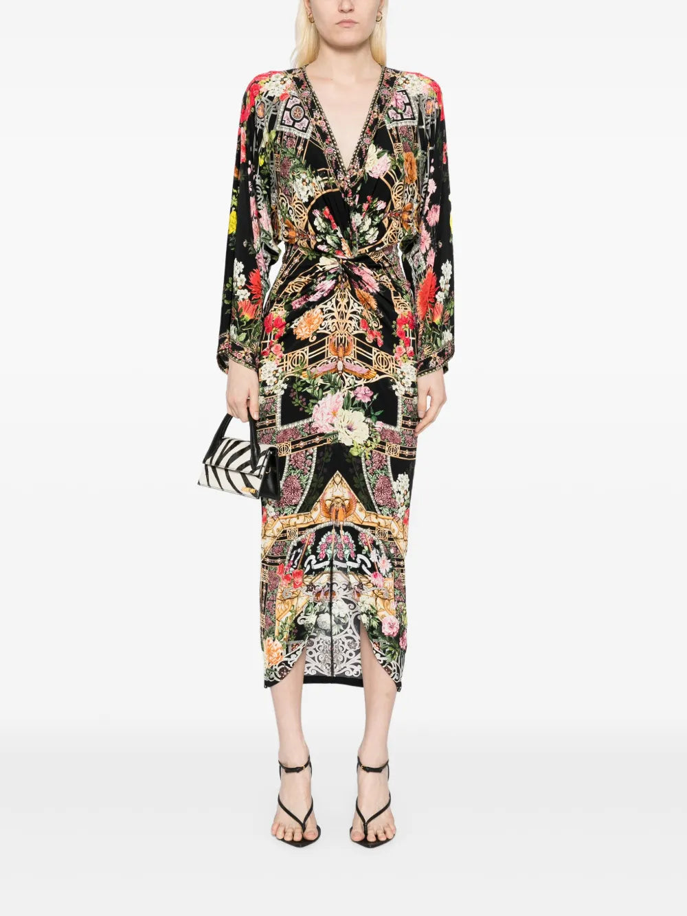 Long Split Front Twist Dress