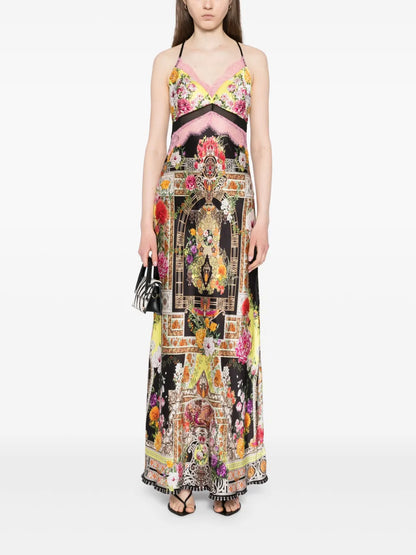 The Adorned In Alexandria Lace Splice Bias Maxi Dress