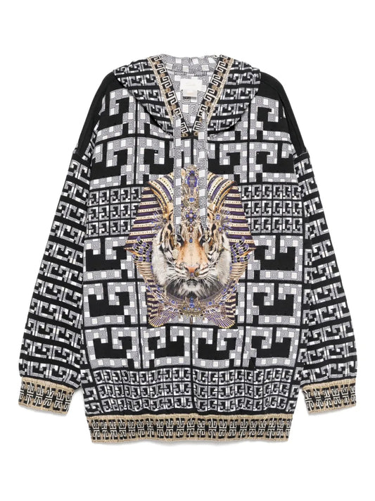 The Read My Glyphs Silk Hem Band Boyfriend Hoodie