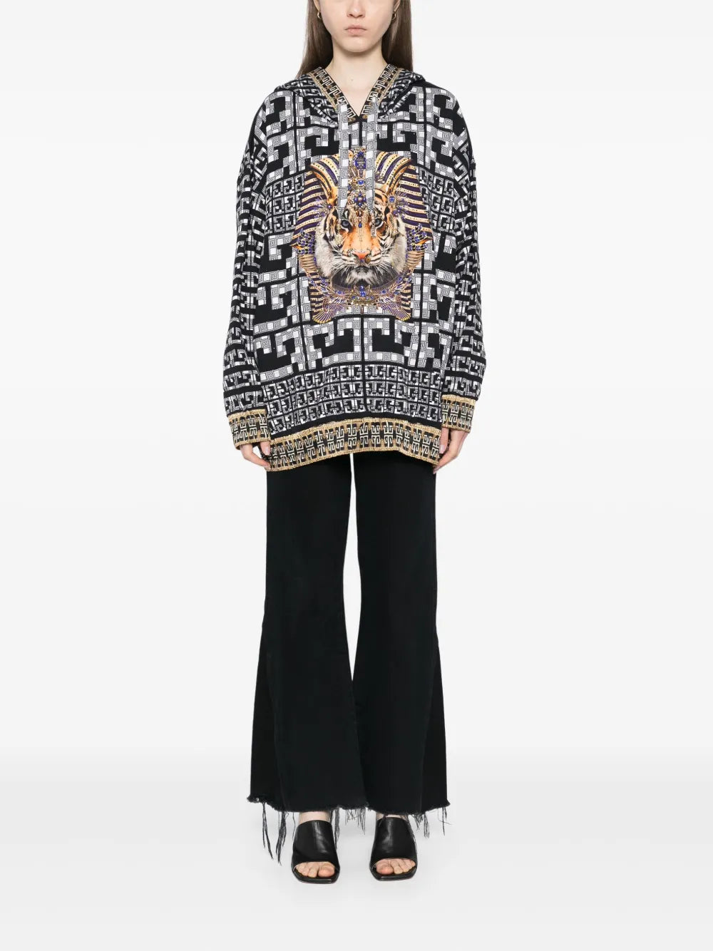 The Read My Glyphs Silk Hem Band Boyfriend Hoodie