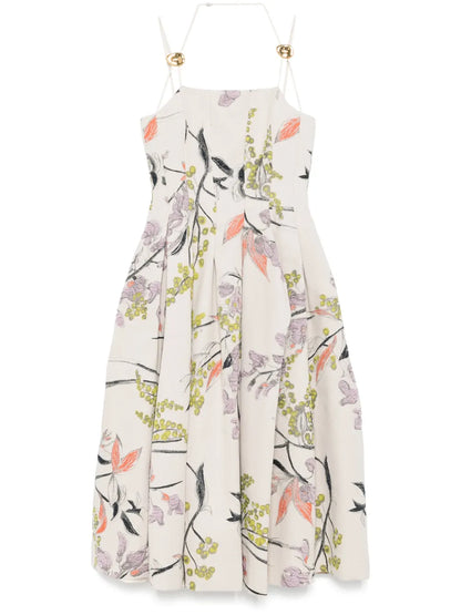 Floral-Print Midi Dress