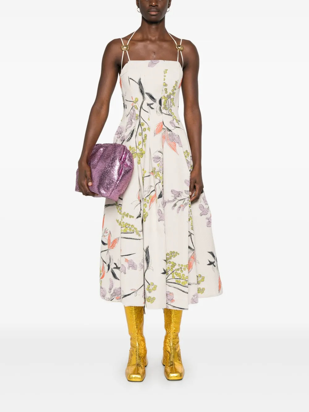 Floral-Print Midi Dress