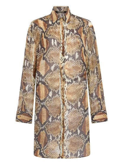 Snakeskin-Print Cotton Dress