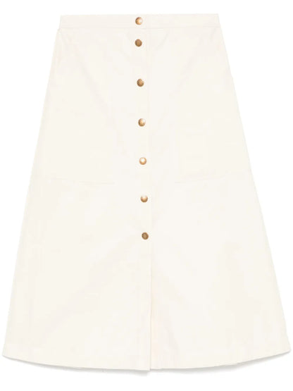 Buttoned-Up Midi Skirt
