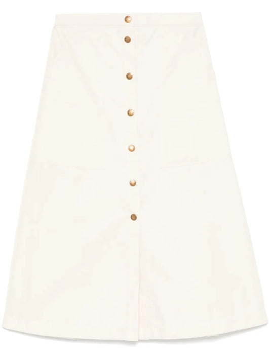 Buttoned-Up Midi Skirt