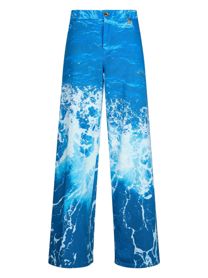 Graphic-Print Trousers