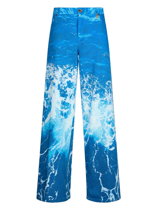 Graphic-Print Trousers