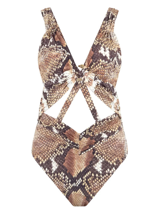 Snake-Print Swimsuit