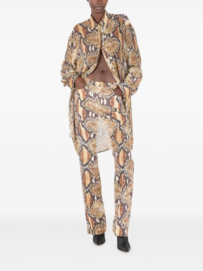 Snakeskin-Print Trousers
