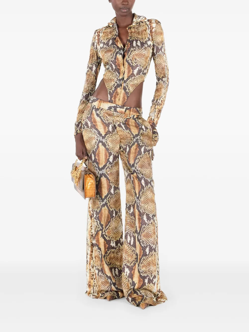 Snakeskin-Print Bodysuit