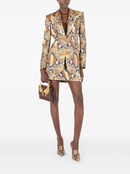 Snakeskin-Print Blazer