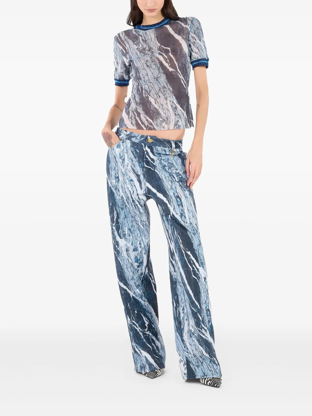 Marble-Print T-Shirt