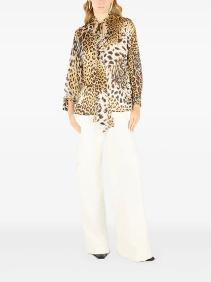 Jaguar-Print Blouse