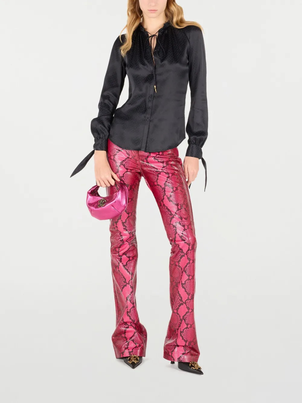 Snake-Print Blouse